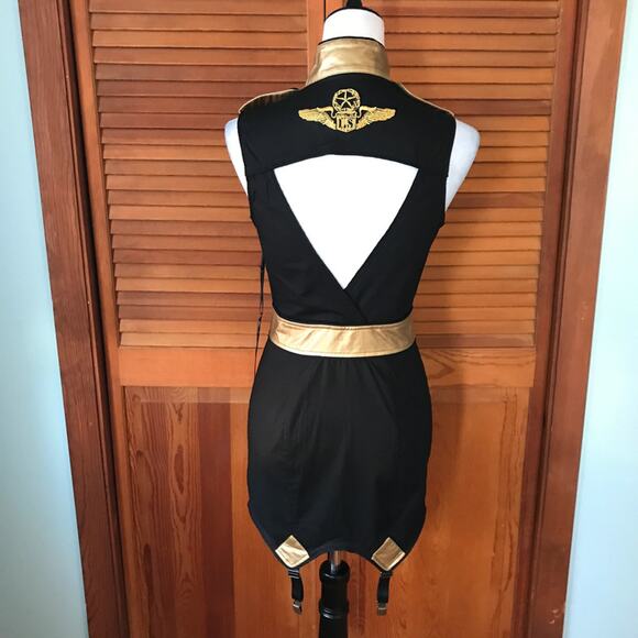 Vintage Lip Service Goth Punk Steampunk Military Cosplay Garter Tunic Dress - Picture 9 of 13